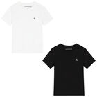 Boys White & Black Logo T-Shirts ( 2-Pack ), 1, hi-res