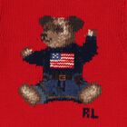 Girls Red Polo Bear Knitted Dress, 1, hi-res
