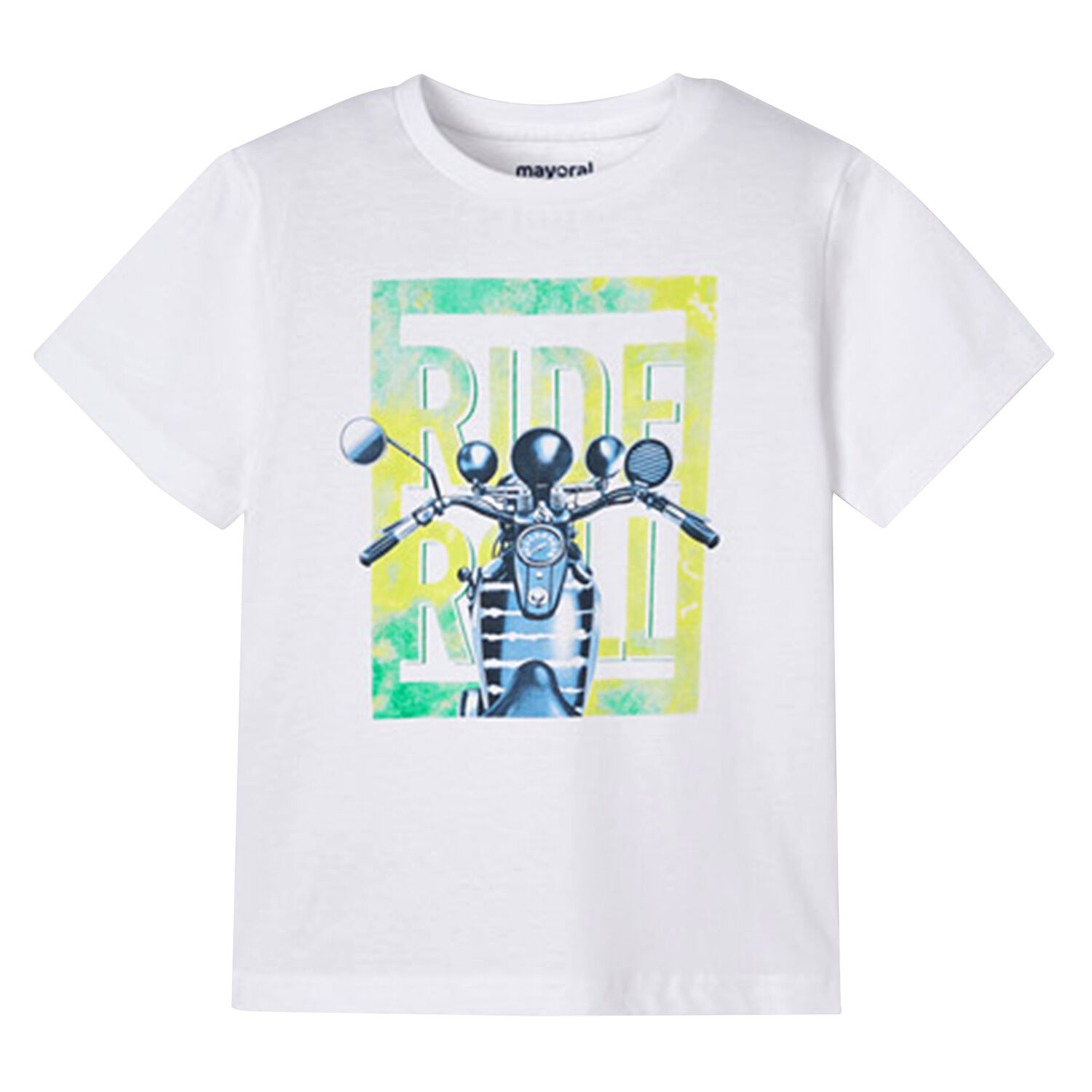 Boys White Motorcycle T-Shirt, 1, hi-res
