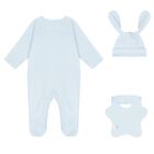 Baby Boys Blue Bunny Babygrow Gift Set, 1, hi-res