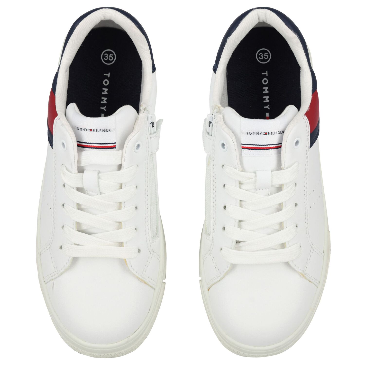 Boys White Logo Trainers, 1, hi-res