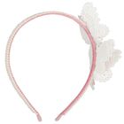 عصابة رأس على شكل فراشة مزخرفة باللونين الأبيض والوردي للفتيات, 2, hi-res
