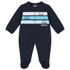 Baby Boys Navy Blue Logo Babygrow, 1, hi-res