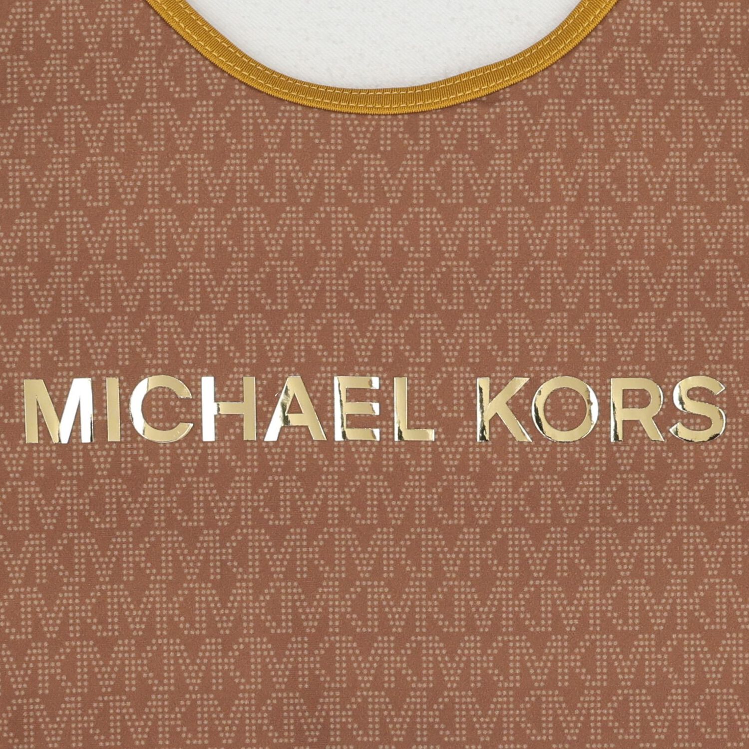 مايوه سباحه للبنات بالشعار باللون الذهبي والبنى , 1, hi-res