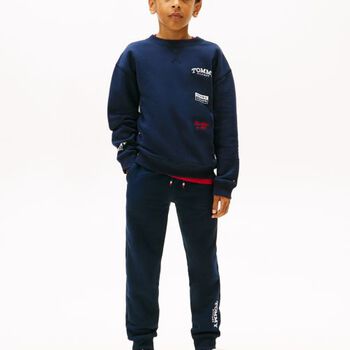 Boys Navy Blue Logo Joggers