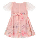 Girls Pink Floral Chiffon Dress, 1, hi-res