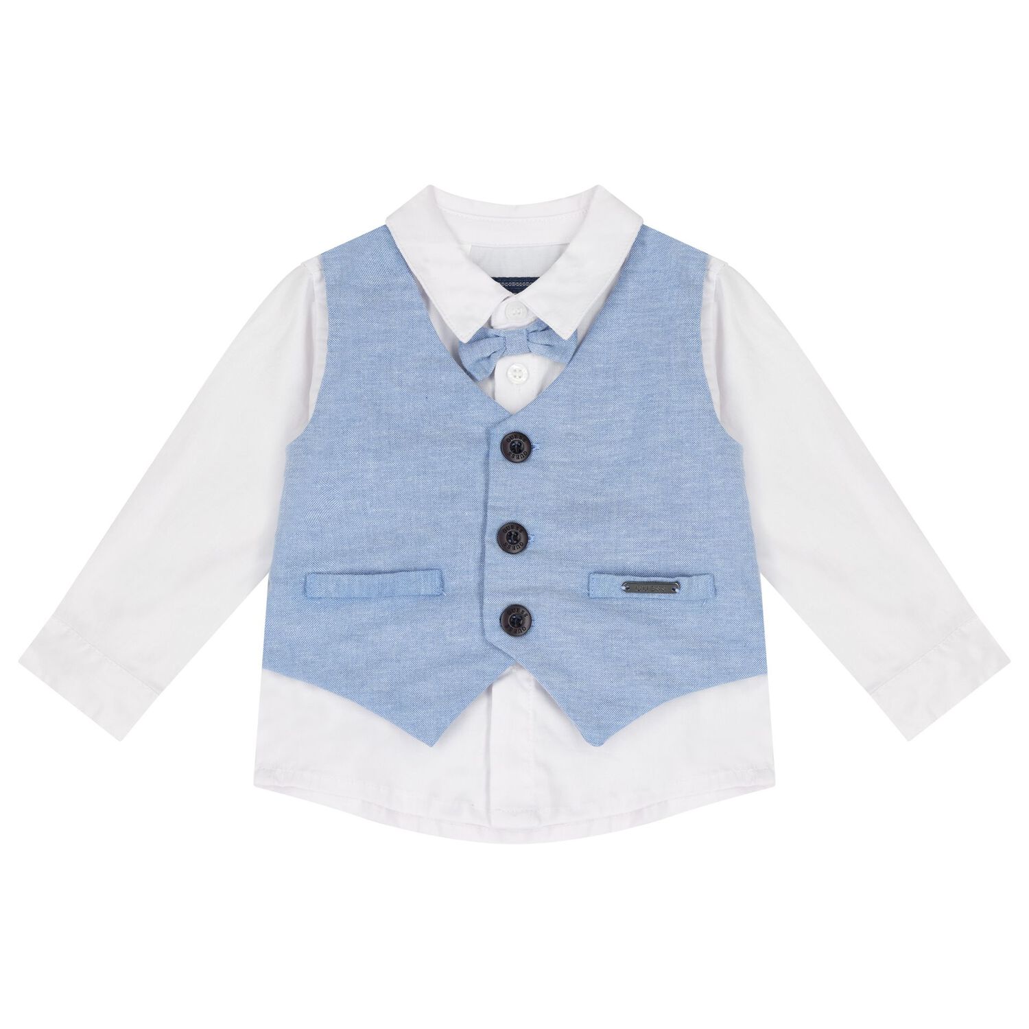 طقم شورت بشعار باللون أبيض وأزرق للأولاد , 1, hi-res