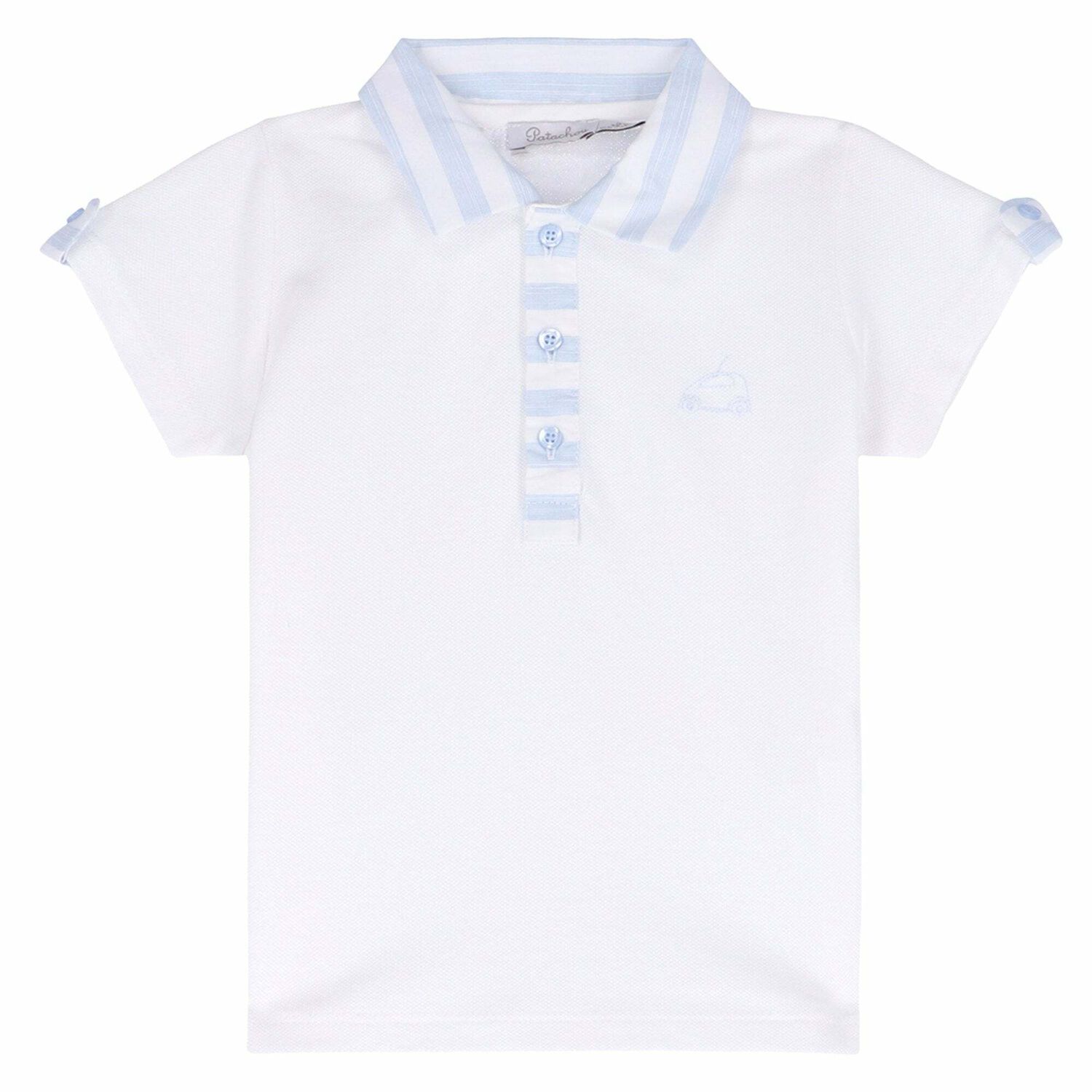 Younger Boys White Polo Shirt, 1, hi-res