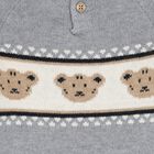 Younger Boys Grey Teddy Bear Knitted Jumper, 1, hi-res