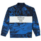 سويت شيرت بالشعار باللون الأسود والأزرق للأولاد, 1, hi-res