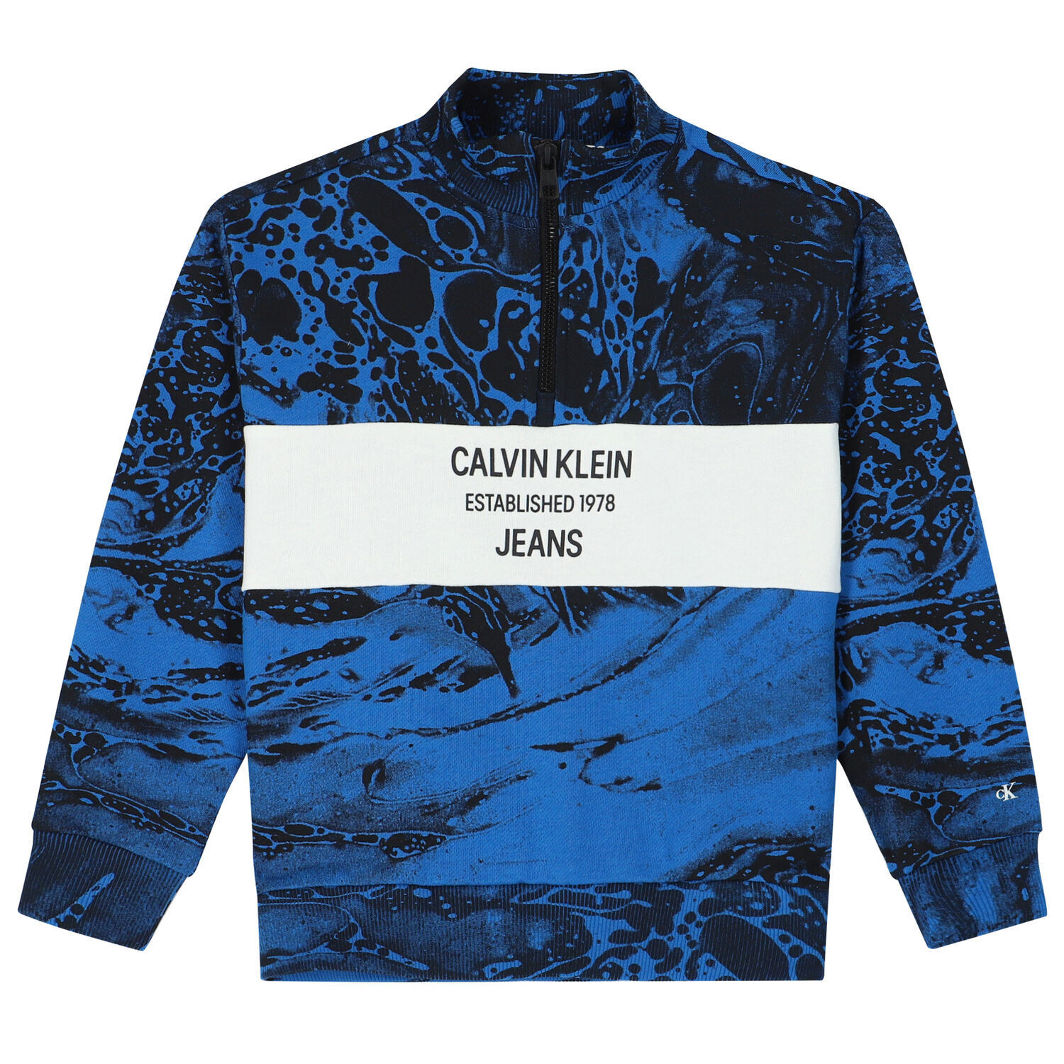 سويت شيرت بالشعار باللون الأسود والأزرق للأولاد, 1, hi-res image number null