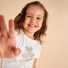 تيشيرت بنات قطن باللون الأبيض , 1, hi-res