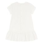 Younger Girls Ivory Faux Fur Teddy Bear Dress, 1, hi-res