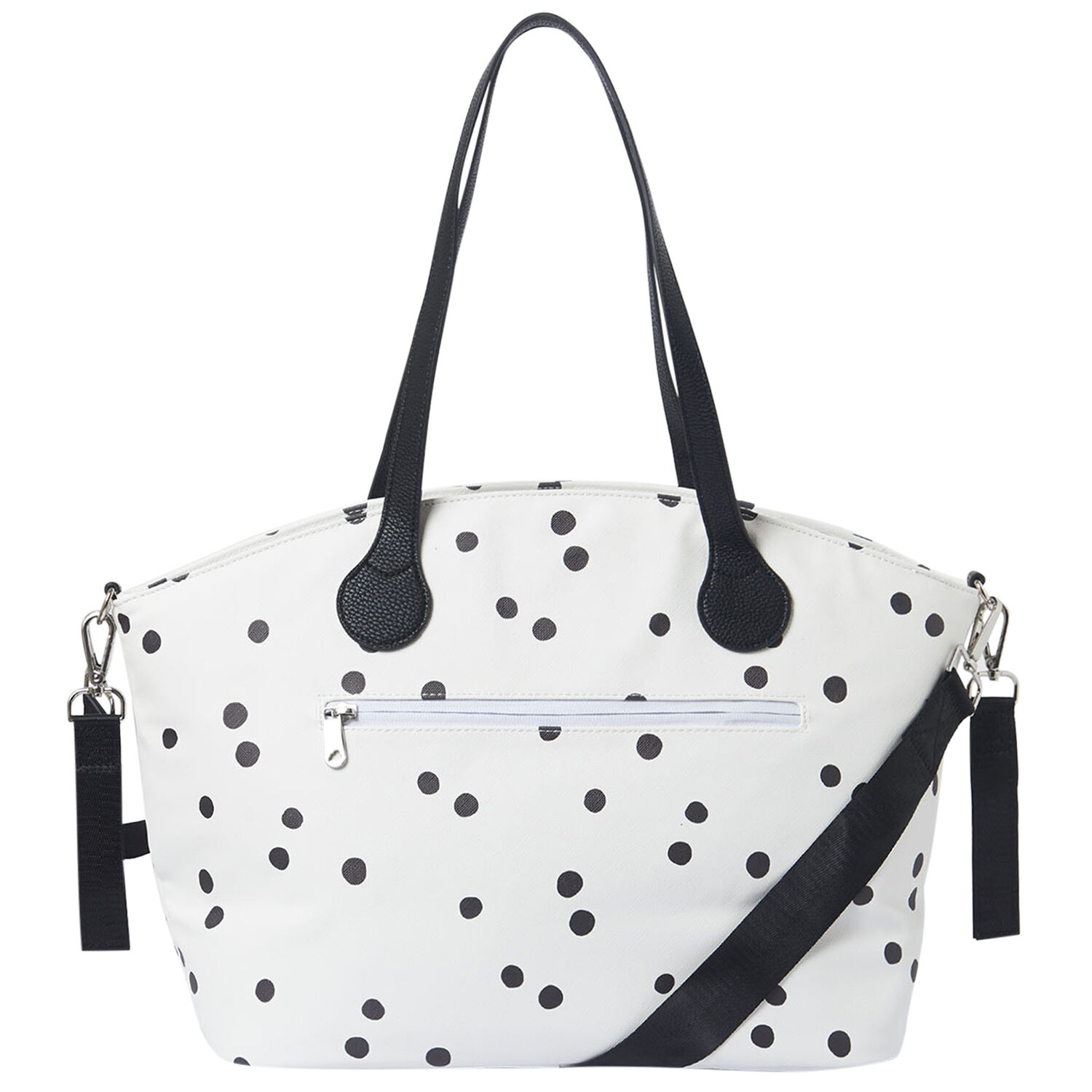 Ivory & Black Spotted Baby Changing Bag, 1, hi-res