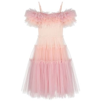 Girls Pink Tiered Tulle Dress
