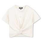 Girls Ivory & Shimmery Gold Top, 1, hi-res