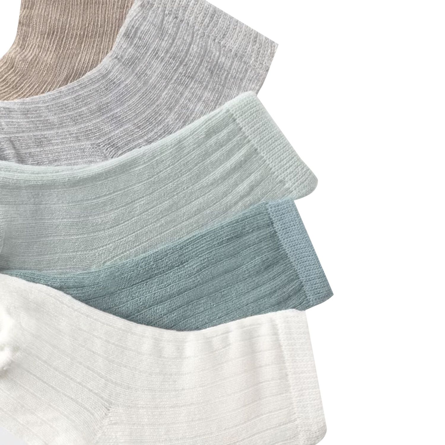 Beige, Ivory & Green Baby Socks ( 6 Pack ), 2, hi-res