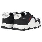 حذاء رياضي بشعار باللونين الأبيض والأسود للأولاد, 1, hi-res