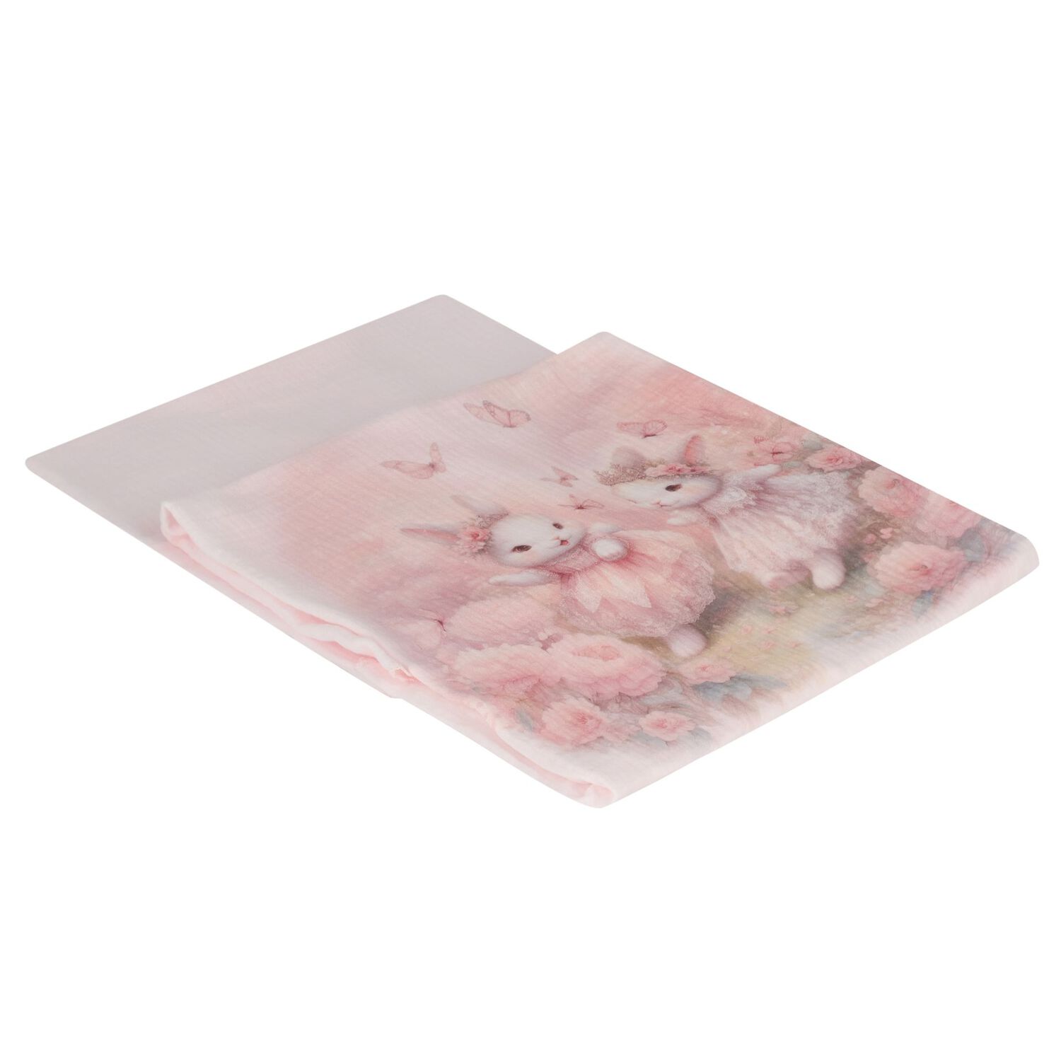 Baby Girls Pink Bunny Muslin Swaddles ( 2-Pack ), 1, hi-res