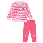 Younger Girls Pink Logo Tracksuit, 1, hi-res