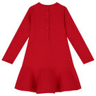 Girls Red Christmas Tree Dress, 1, hi-res