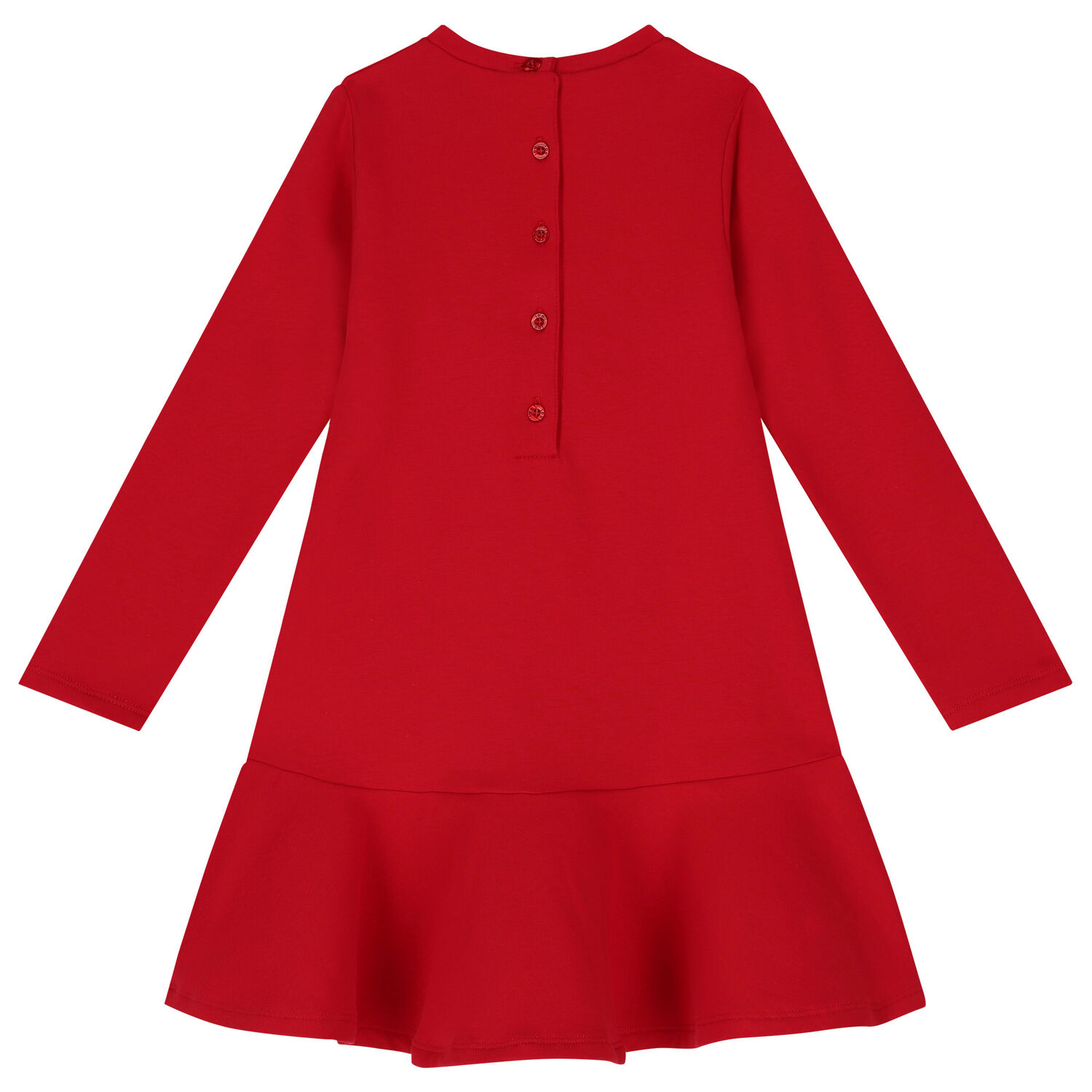 Girls Red Christmas Tree Dress, 1, hi-res