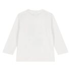 Younger Boys White Logo Long Sleeve Top, 1, hi-res