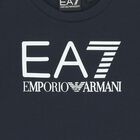 طقم شورت للأولاد باللون الكحلي بشعار الشركة, 3, hi-res