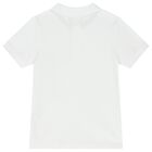 Younger Boys White Logo Polo Shirt, 1, hi-res