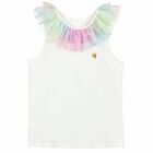 Girls White & Rainbow Tulle Top, 1, hi-res