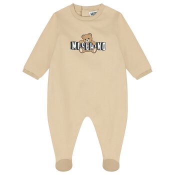 بدلة أطفال بيج اللون بشعار دب تيدي