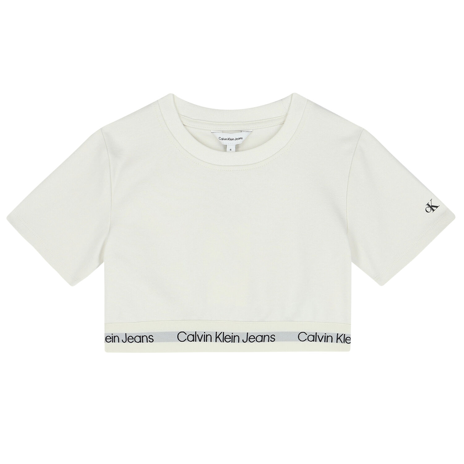 تيشيرت بالشعار باللون العاجي للبنات, 1, hi-res