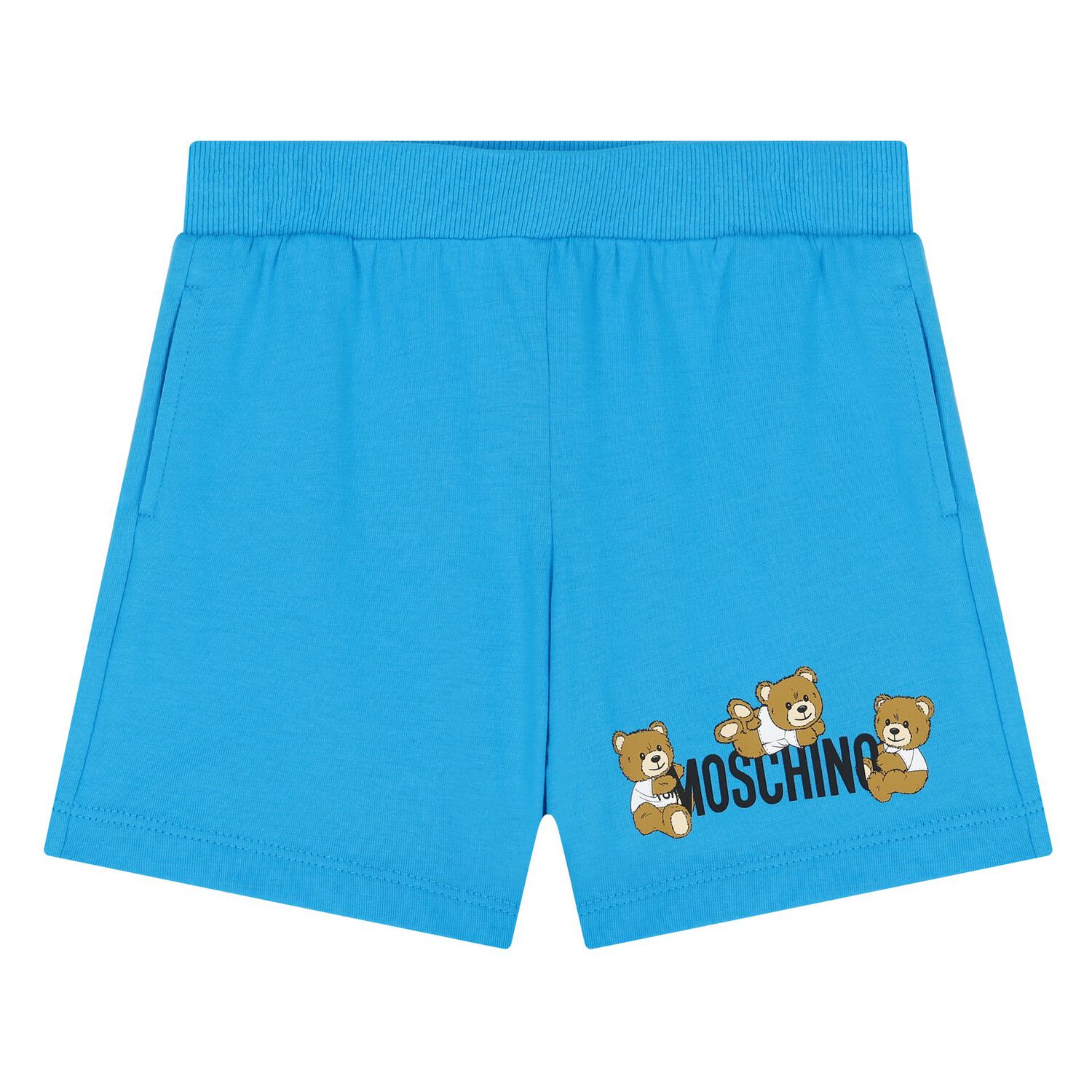 Younger Boys Blue Teddy Bear Logo Shorts Set, 3, hi-res