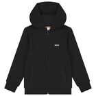 Boys Black Logo Tracksuit, 1, hi-res