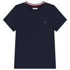 Boys Navy Blue Logo T-Shirt, 1, hi-res