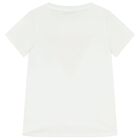 Girls White Logo T-Shirt, 4, hi-res