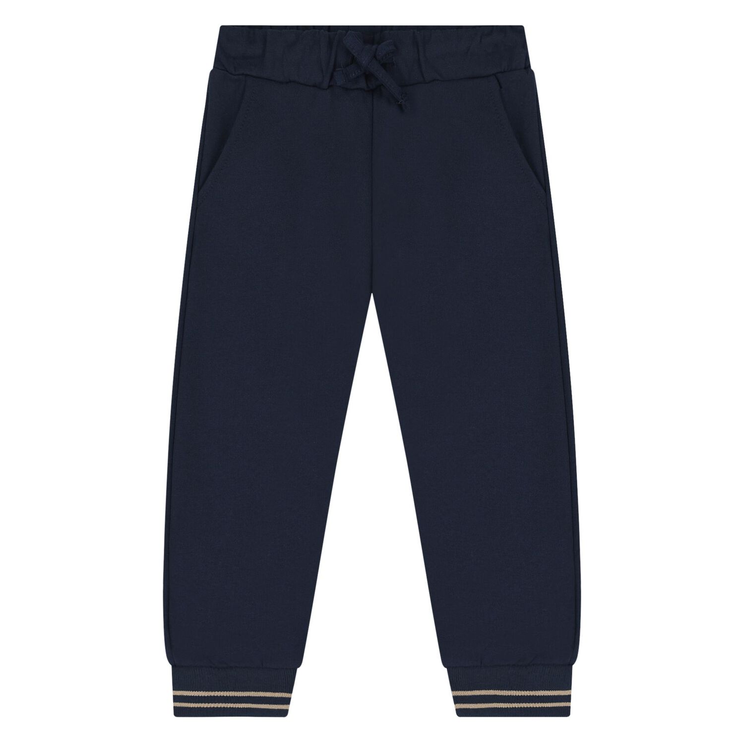 Younger Boys Navy Blue & Beige Tiger Tracksuit Set ( 3 Piece ), 2, hi-res