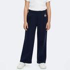 Girls Navy Blue Logo Trousers, 1, hi-res
