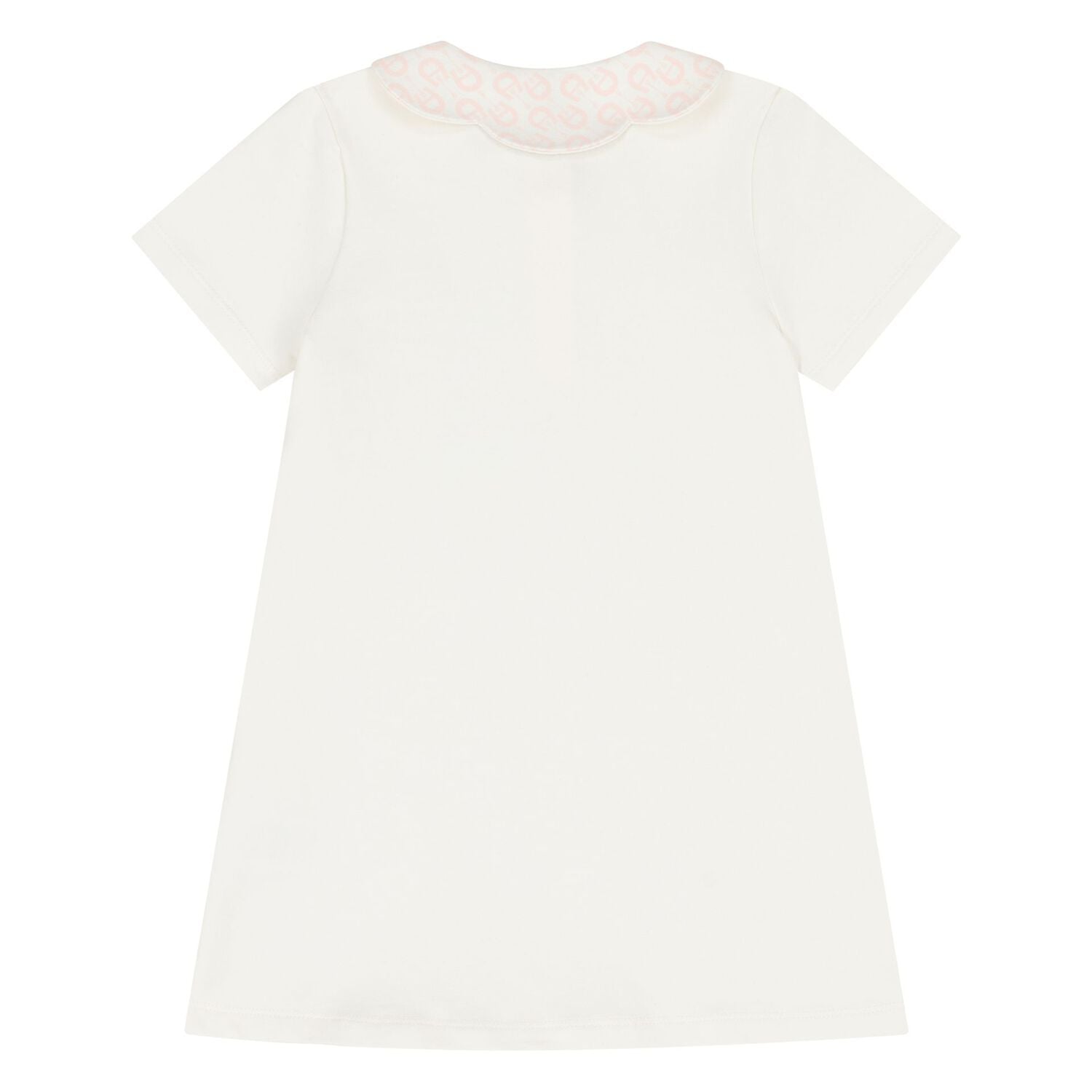 Younger Girls Ivory Logo Dress, 2, hi-res