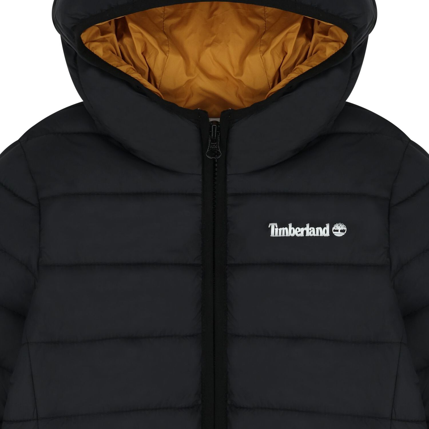 Boys Black Logo Puffer Jacket, 1, hi-res
