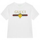 تيشيرت باللون الابيض مخطط للبنات, 1, hi-res