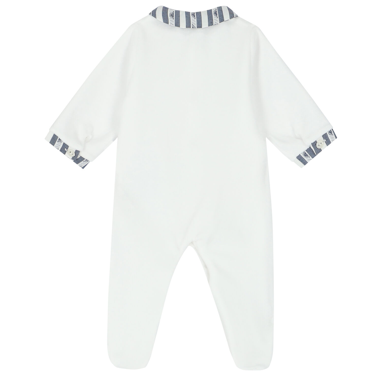 Baby Boys White & Navy Blue Bunny Babygrow, 3, hi-res