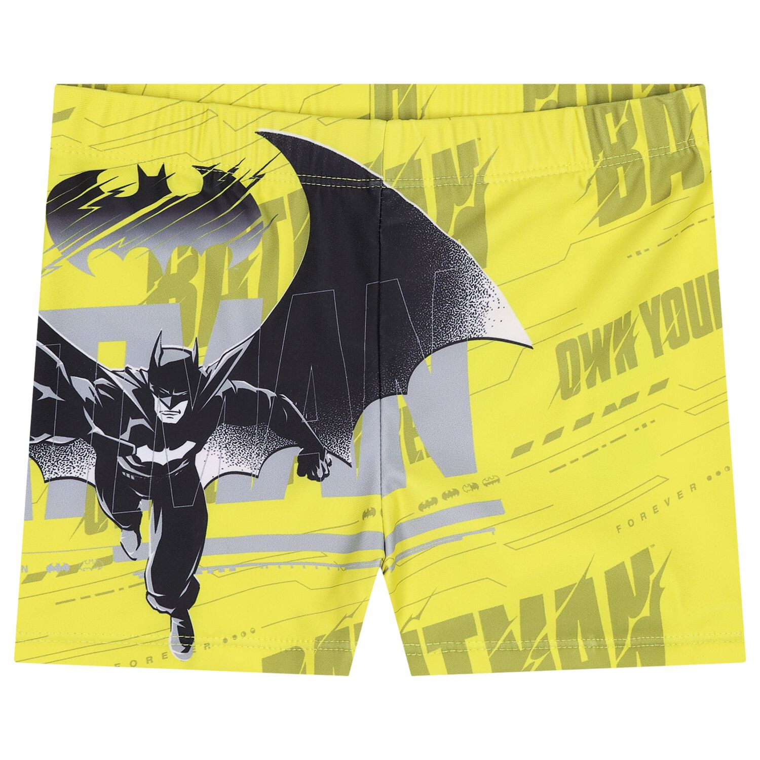 Boys Yellow Batman Swim Shorts, 1, hi-res