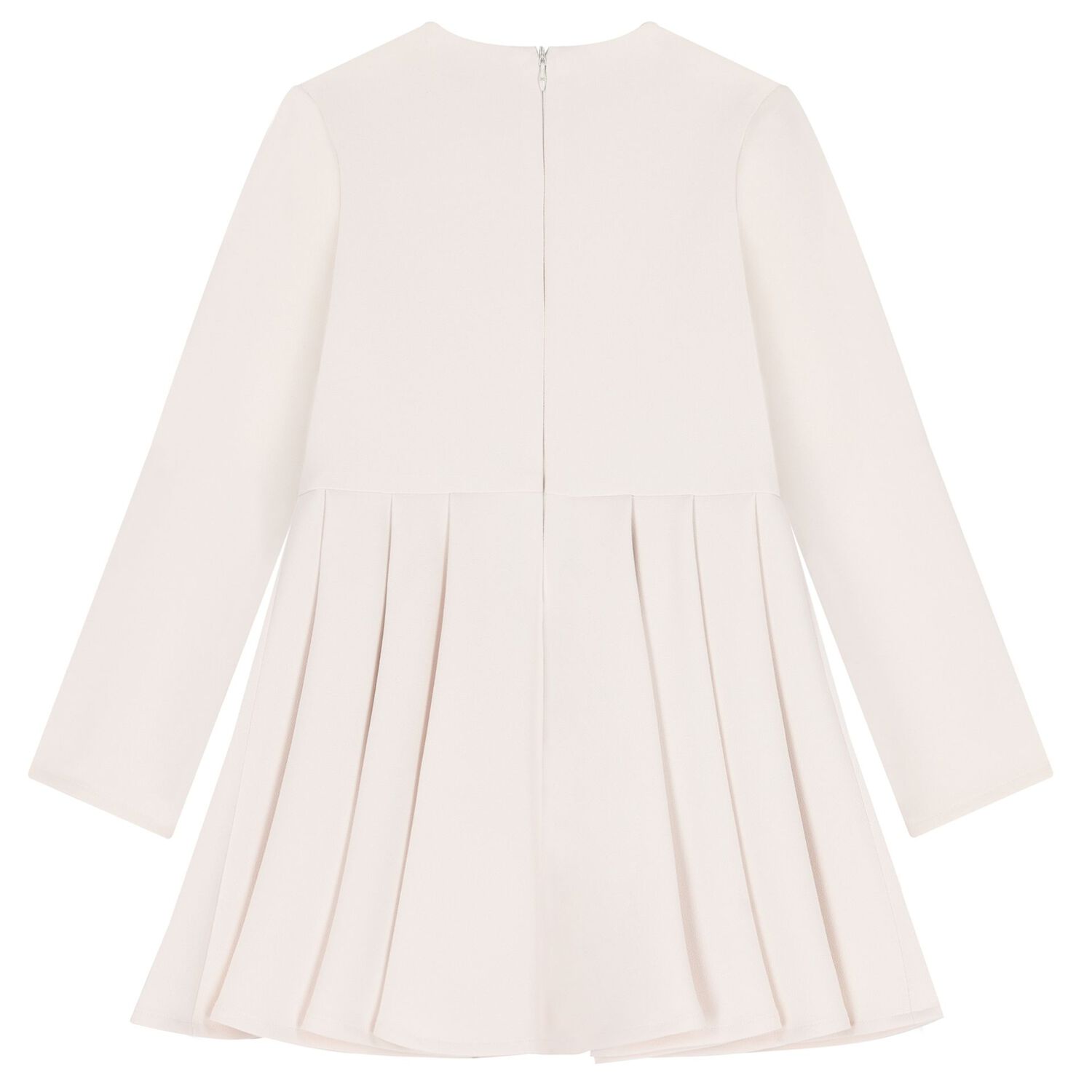 فستان بنات بالشعار مزين باللون العاجى , 1, hi-res