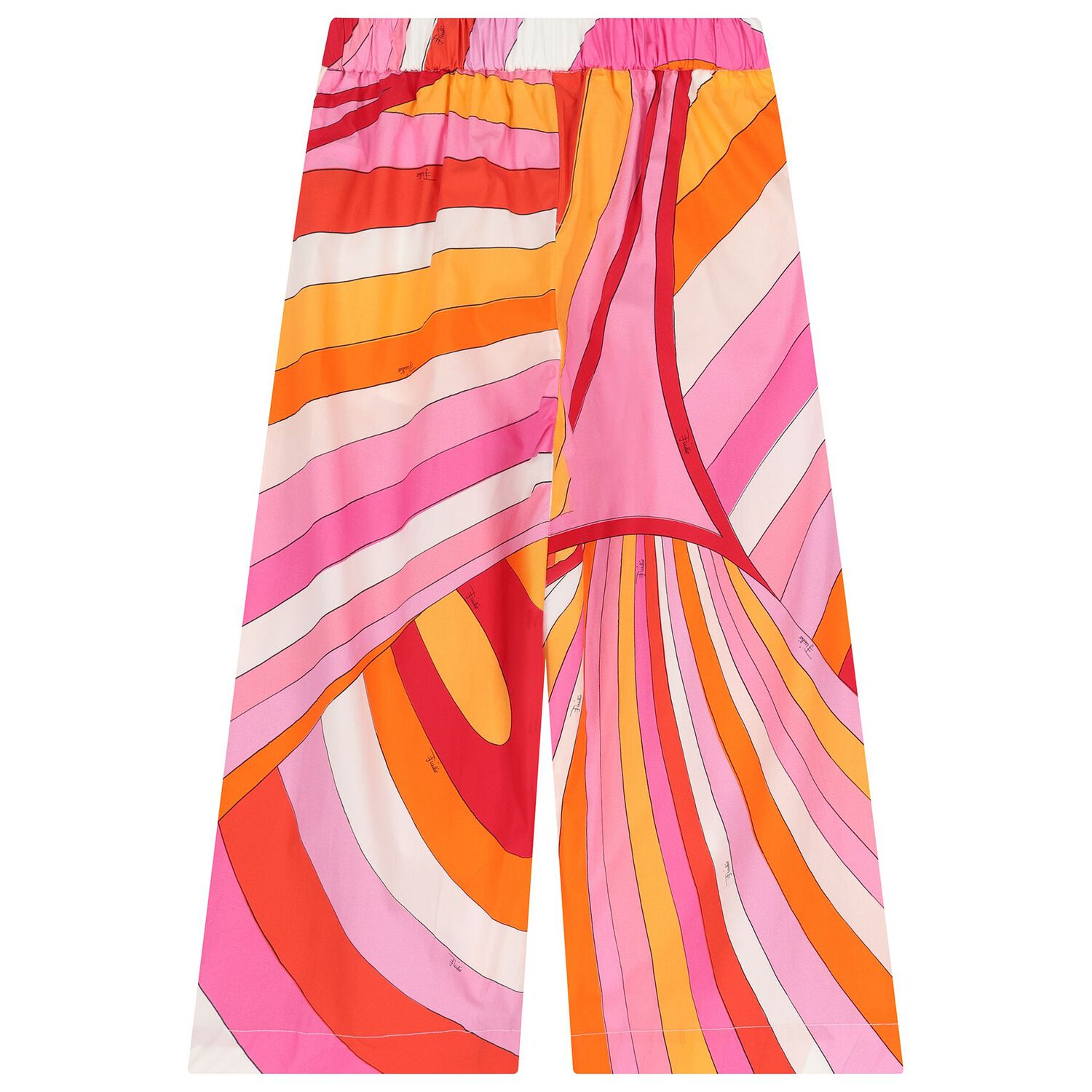 Girls Pink & Orange Onde Trousers, 1, hi-res