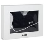 Baby Boys Navy Blue Logo Babygrow, 2, hi-res