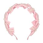 Girls Pink Embellished Crystal & Pearl Headband, 1, hi-res