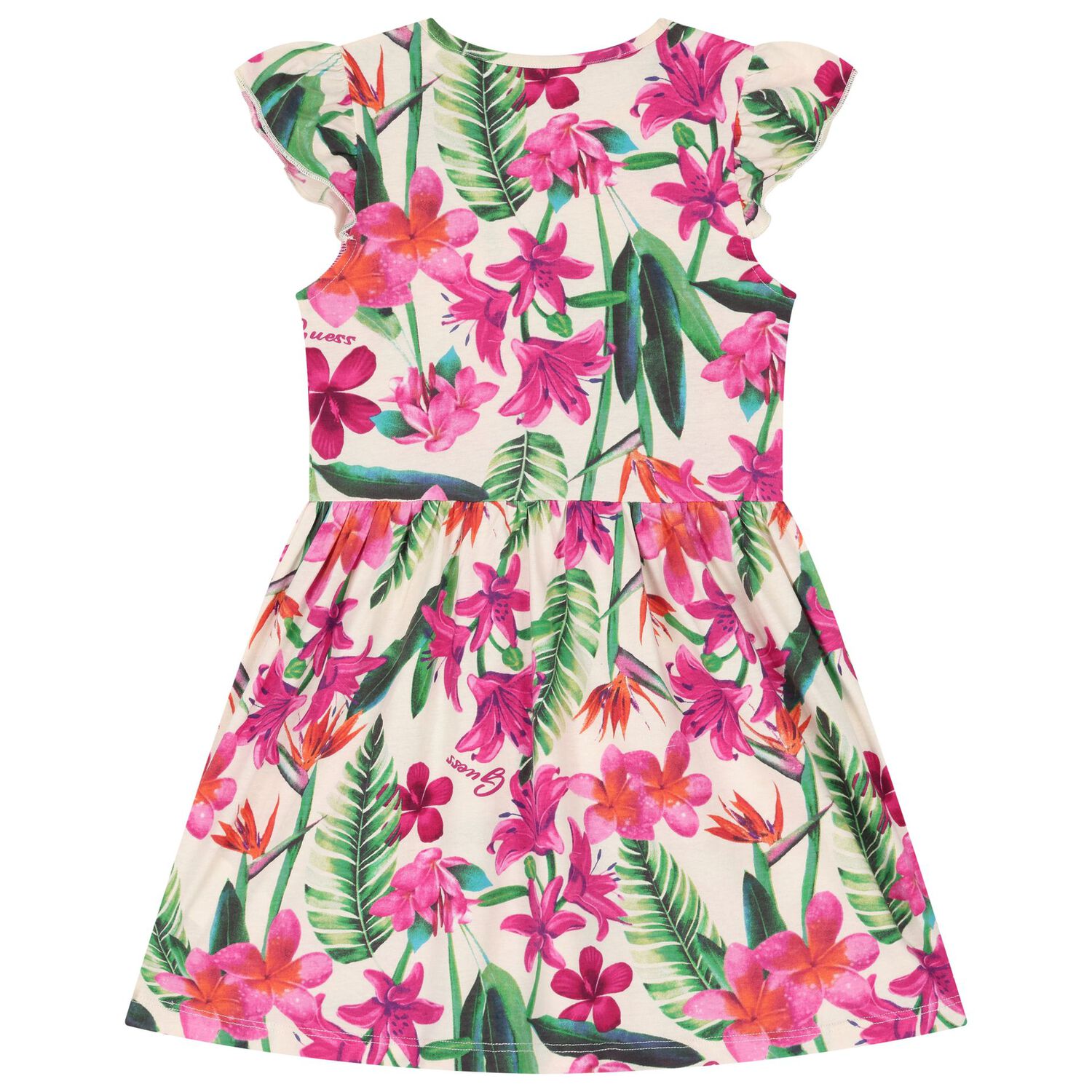 Girls Ivory Floral Dress, 1, hi-res