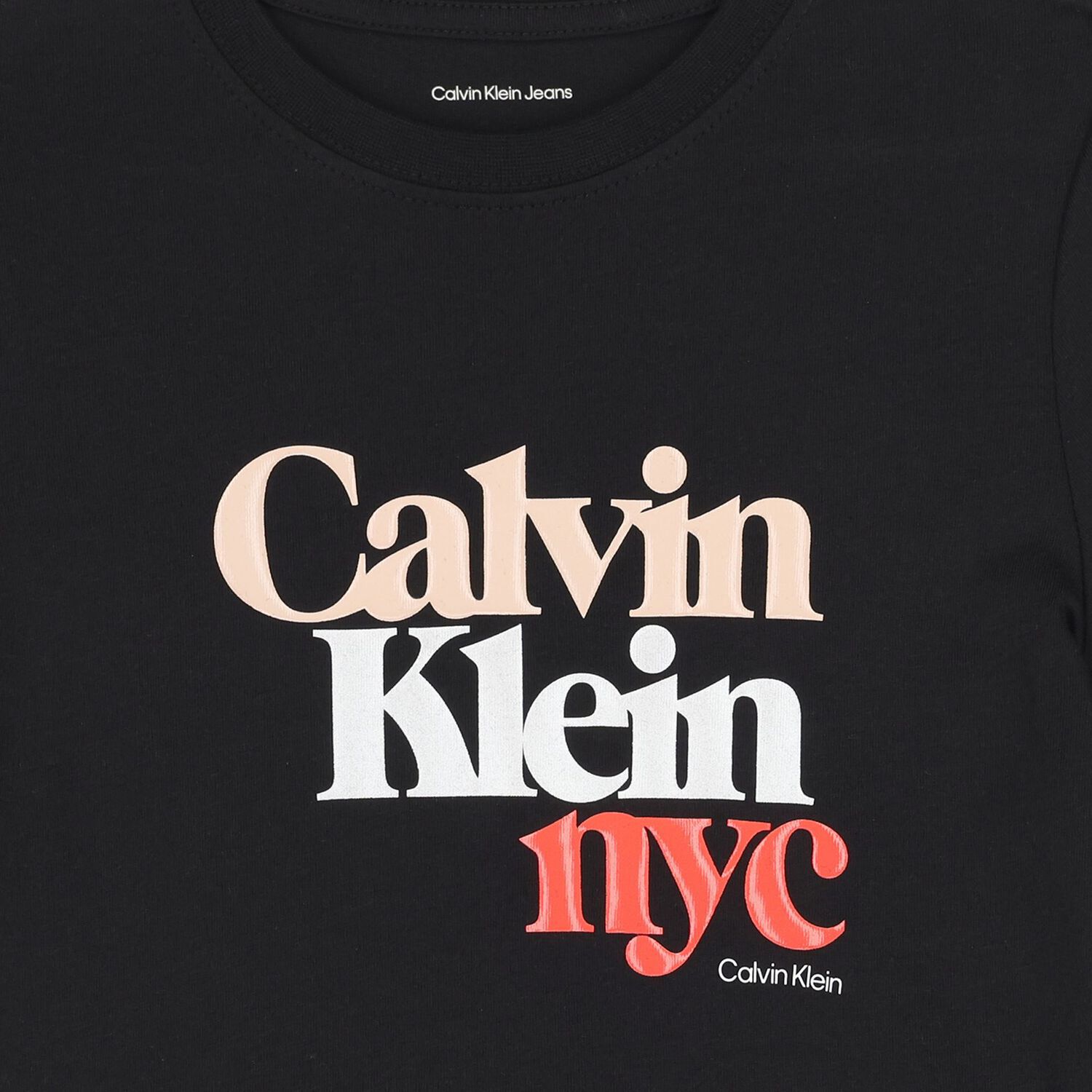 تي شيرت بناتي أسود بشعار, 1, hi-res image number null