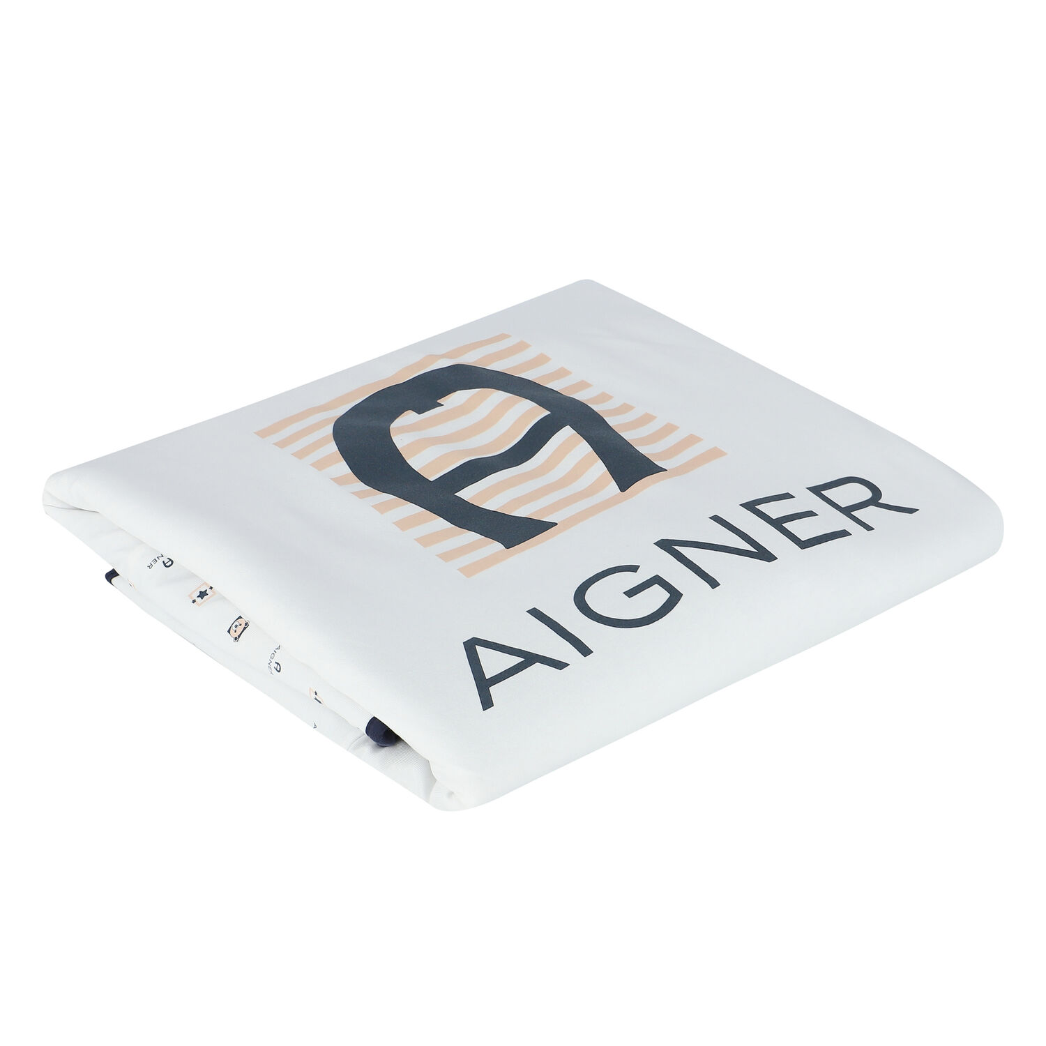 White & Navy Logo Baby Blanket, 1, hi-res image number null